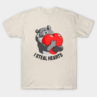 I steal hearts, friendly sabertooth tiger with qoute T-Shirt